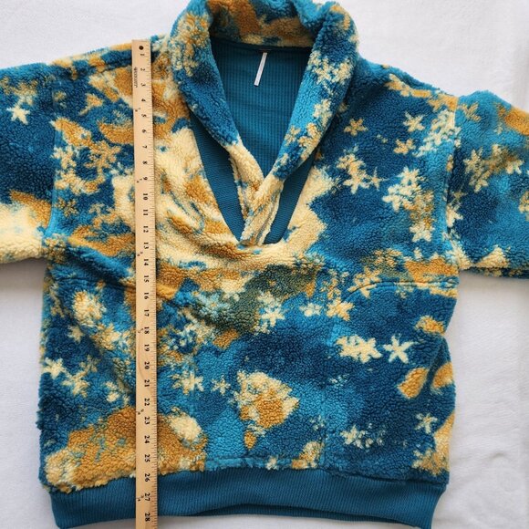 Free People Floral Sherpa Pullover Jacket Warm Comfy Cozy Winter Ski Cabincore - Picture 8 of 8